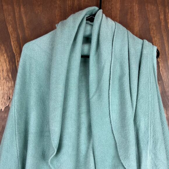 Anthropologie Look By M Womens Shawl Teal Everyday Cape Cardigan One Size - Picture 2 of 9